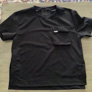 Black Keji - Oversized Crew Scrub Top Black